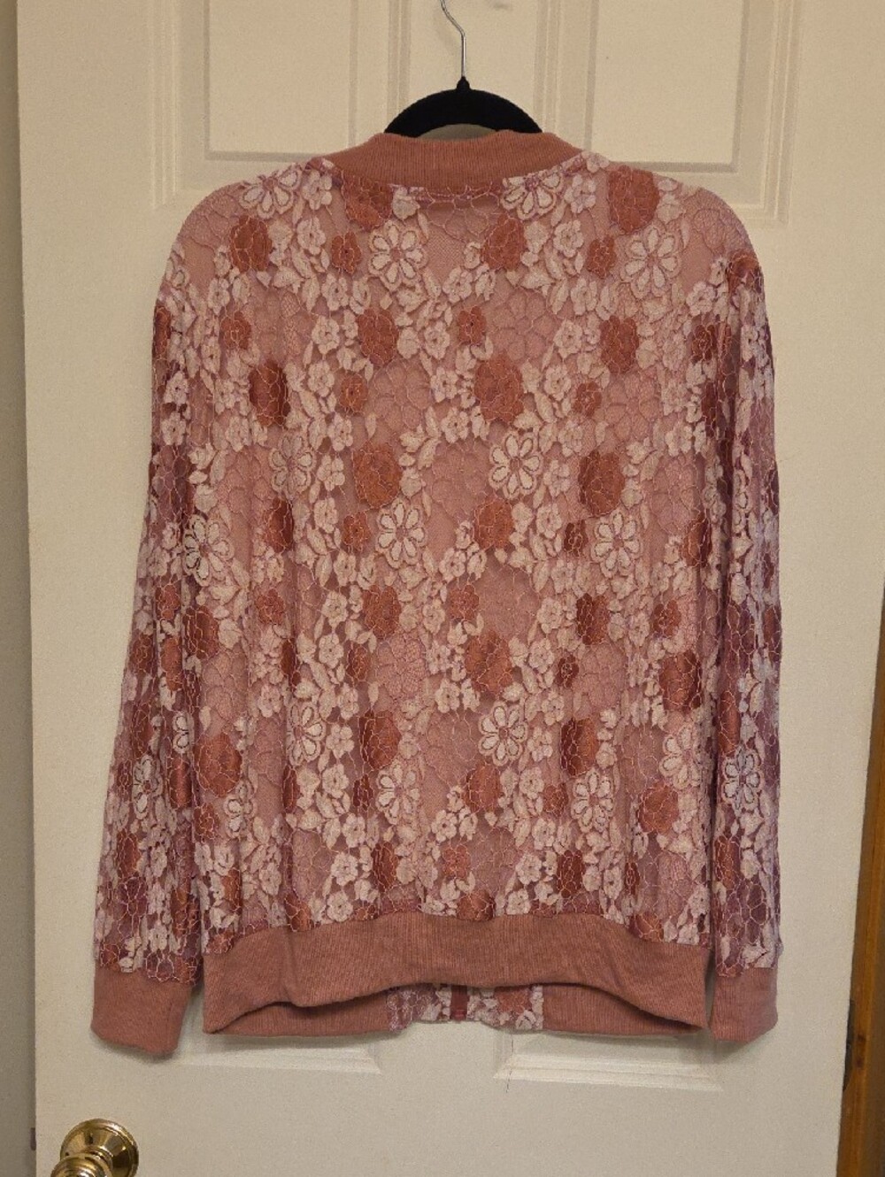 Mauve Lace Bomber Jacket - Picture 4 of 4